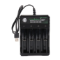 Preview: Ladegerät,USB,18650,3,7,Volt,4,fach,Schacht,LED,Ladekontrolle