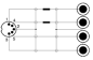 Preview: Adapter 4x Cinch auf 5-polig DIN Stecker mit Widerstand