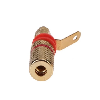 Einbaubuchse,Lautsprecher,Verstärker,Receiver,4,mm,Banane,Querloch,vergoldet,massiv,rot