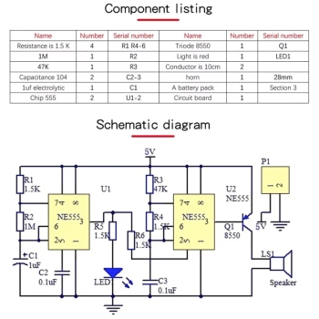 Bausatz,DIY,Kit,Polizei,Sirene,komplett,NE555,Platine,Löten