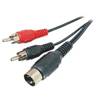 Kabl, Adapter, 5-poliger DIN-Stecker auf 2x Cinch-Stecker