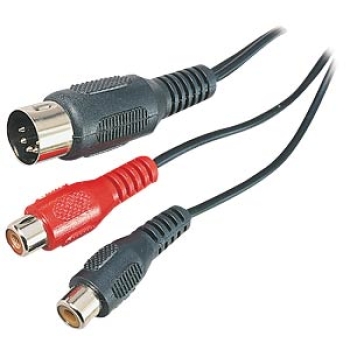 DIN-5-pol. auf 2x Cinch-Kuppl.