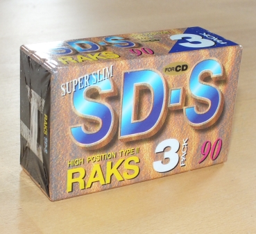 Cassette,compact,Kassette,Tape,Recorder,RAKS,90,min,3,Pack,neu