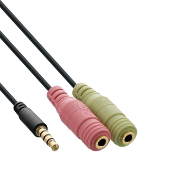 Kabel,Adapter,Headset,klinke,4,polig,3,5,Mikrofon,Kopfhörer