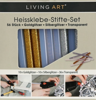 Preview: Heißklebesticks,Heißklebepistole,7,mm,gold,silber,transparent,Glitzer,56