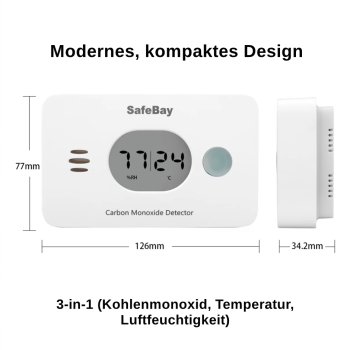 Kohlenmonoxid,Carbon,Oxide,CO,Warner,Melder,Temperatur,Luftfeuchtigkeit,Batterie