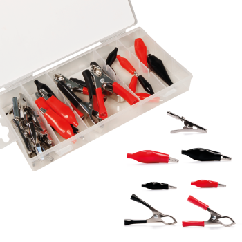 Krokodilklemmen,Set,Sortiment,28-teilig,McPower,Sortimentsbox
