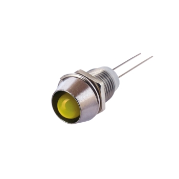 LED,Anzeige,Chrom,Einbau,Fassung,gelb,8,mm