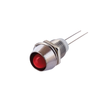 LED,Anzeige,Chrom,Einbau,Fassung,rot,8,mm