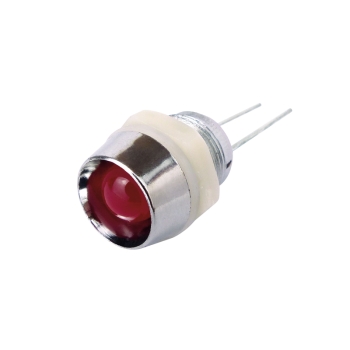 LED,Anzeige,Chrom,Einbau,Fassung,rot,8,mm