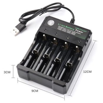 Ladegerät,USB,18650,3,7,Volt,4,fach,Schacht,LED,Ladekontrolle