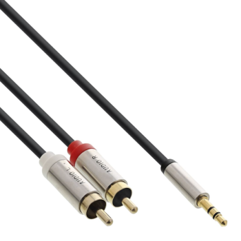 vergoldetes Metall-Adapterkabel Klinke Cinch