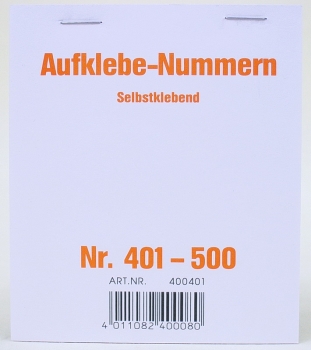 Aufklebenummern für Verlosung, Tombola