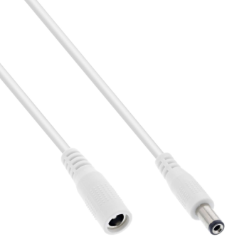 DC-Verlängerungskabel 5,5 x 2,1 mm - weiß - versch. Längen