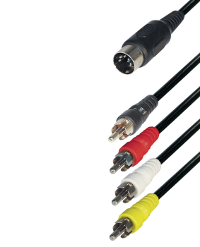 Verbindungskabel,DIN,Stecker,5,polig,4,Cinch,2,Widerstaende