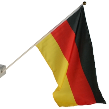 Fahne,Flagge,Deutschland,Stab,Halterung,Fenster,schwarz,rot,gold