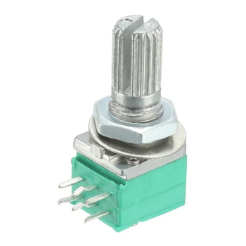 Potentiometer,Poti,stereo,10,k,Ohm,linear,klein,Steckachse,6,mm