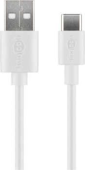 USB,Kabel,Ladekabel,Datenkabel,weiss,weiß,Goobay,USB-C,USB-A
