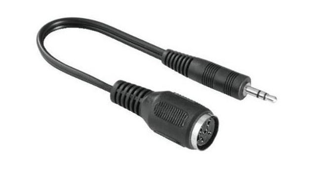 DIN-Stecker 5 polig auf Klinkenstecker 6,3mm stereo  (1anTip;3anRing;2anMasse)