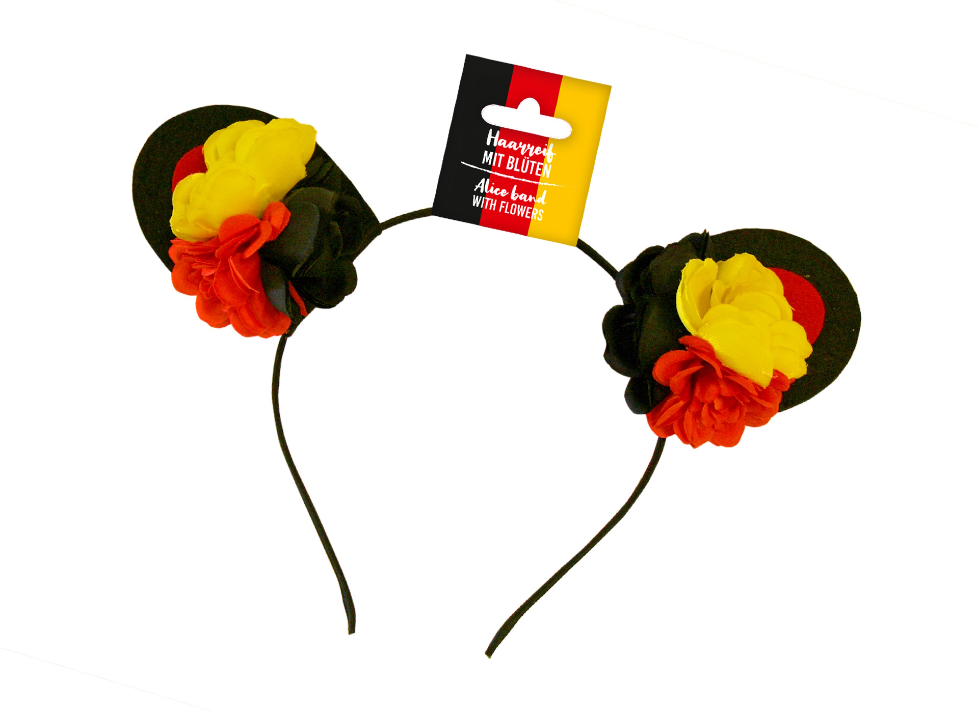 Adapterland - Fanartikel - Haarreif Deutschland - Blüten - schwarz rot gold