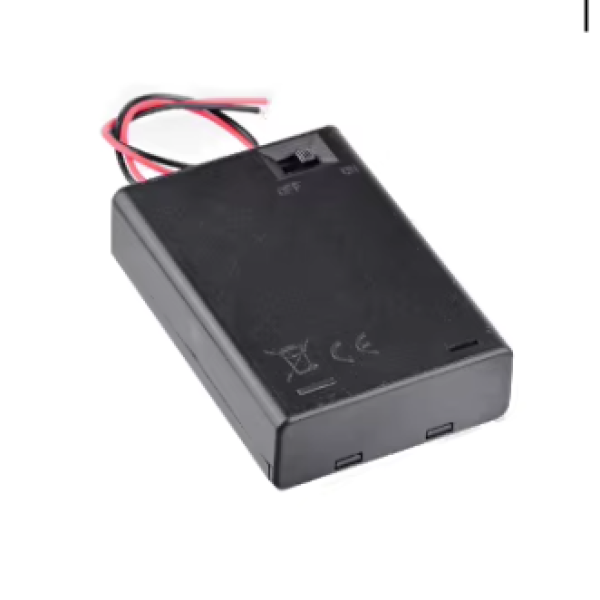 Batteriehalter,AA,Mignon,3,Kunststoff,Plastik,geschlossen,Schalter,Anschlussdraht