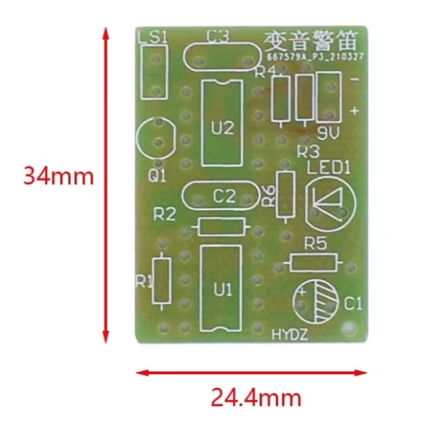 Bausatz,DIY,Kit,Polizei,Sirene,komplett,NE555,Platine,Löten