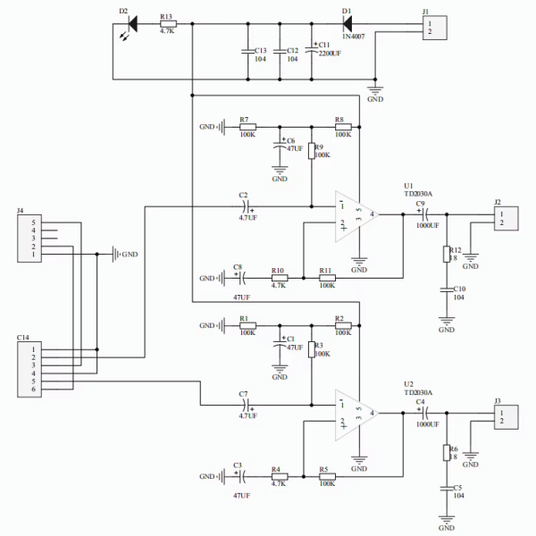 Bausatz,Stereo,HiFi,Verstärker,Amplifier,TDA2030,30,Watt,Schaltplan,15