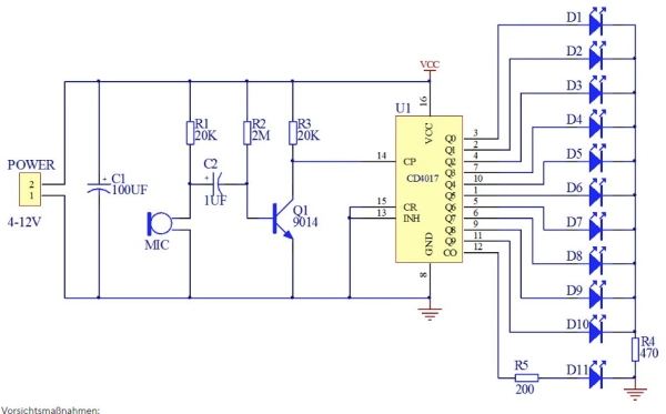 Bausatz,Tonsteuerung,LED,Platine,Elektronik,weiß,IC,DIY,Kit,Heart