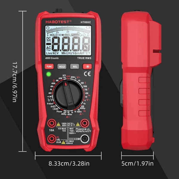 Digital,Multimeter,Frequenz,Temperatur,Abstand,Lux,viele,Bereiche