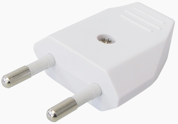 Eurostecker mit Schraubanschluss - weiß