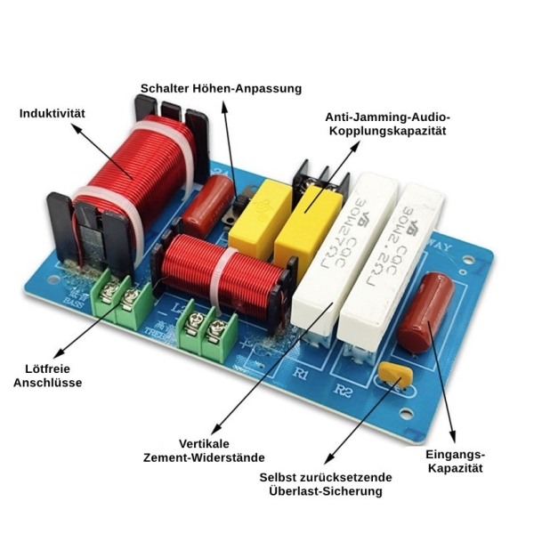 Frequenzweiche,2,Weg,PA,deutsch,450,Watt,Klemmen