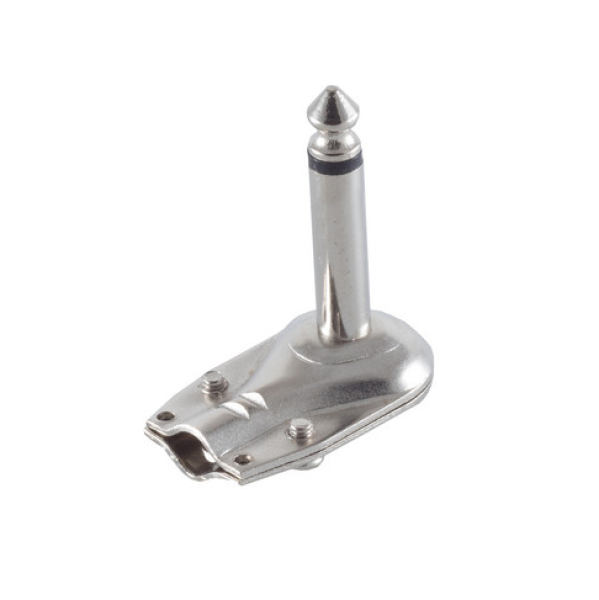 Klinkenstecker, Winkelausführung Metall 6,3 mm mono