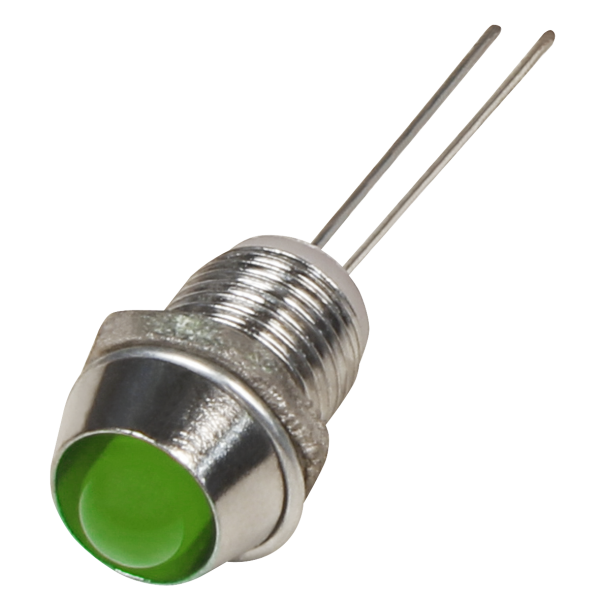 LED,Anzeige,Chrom,Einbau,Fassung,grün,8,mm