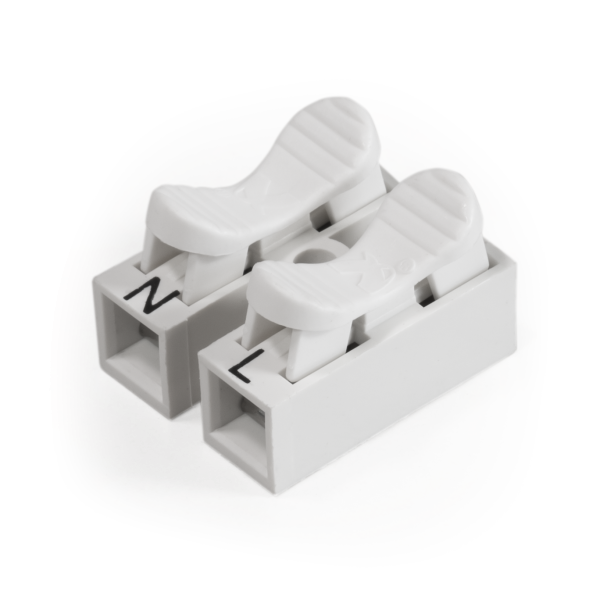 Lüsterklemme,Leuchtenklemme,Lampenklemme,N,L,Wippe,drücken,Druck