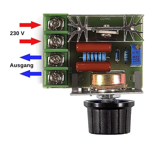 Drehzahlregler,Dimmer,Spannungsregler,Modul,Platine,230,V,2000,W