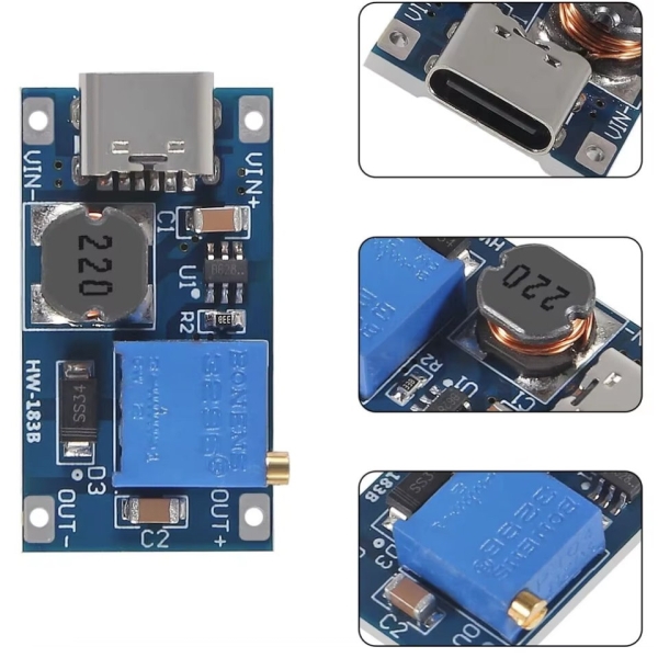 Spannungsmodul,Step-Up,USB-C,Spannungsregler,erhoehen,vergroessern,Platine