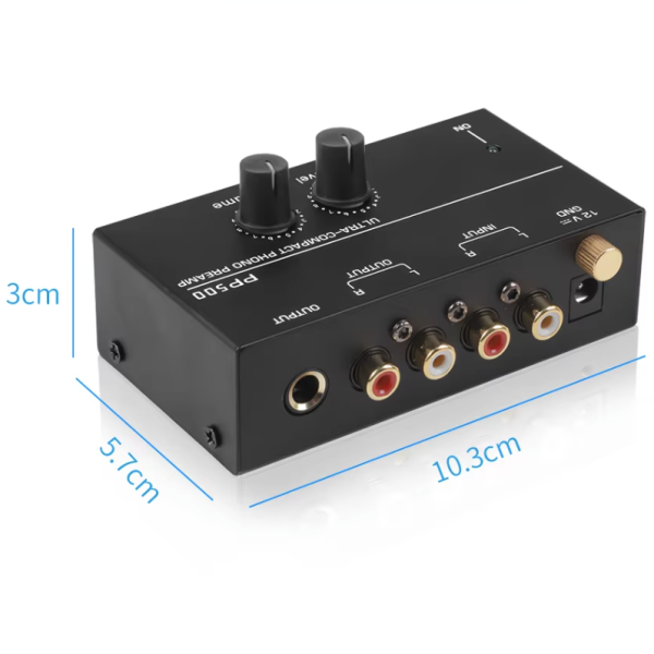 Phono,Vorverstärker,Kopfhörerverstärker,Kompakt,regelbar,stereo,hifi,vergoldet