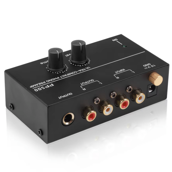 Phono,Vorverstärker,Kopfhörerverstärker,Kompakt,regelbar,stereo,hifi,vergoldet