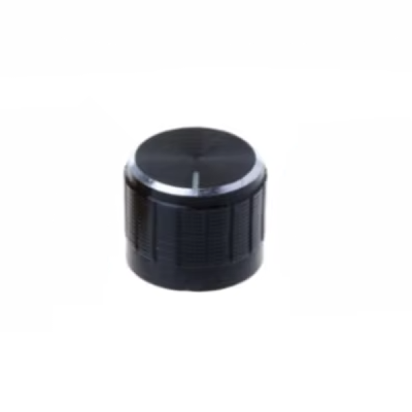 Potentiometer,Poti,Knopf,Drehknopf,Skalenknopf,Zeiger,Aluminium,Steckachse,schwarz
