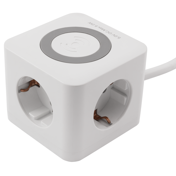 Induktives, drahtloses Tischladegerät für Handys, mit USB, Schuko... - BW-02