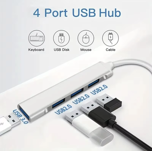 USB,Hub,4,fach,port,3,2,kabel,laptop,notebook
