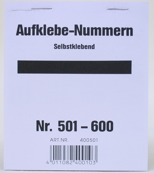 Aufklebenummern für Verlosung, Tombola