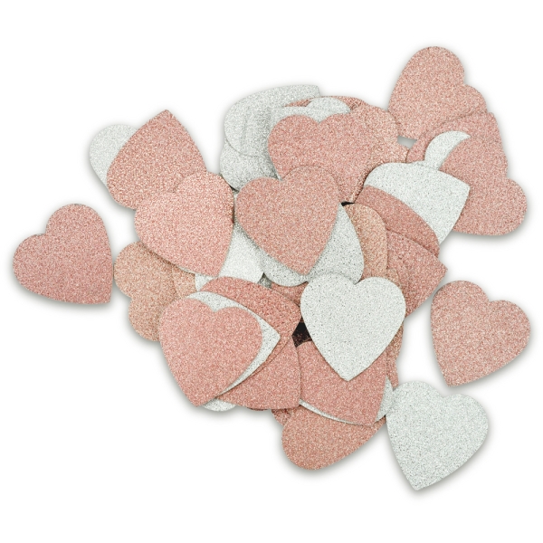 Konfetti,Herzen,Glitzer,Streuen,Hochzeit,Feier,rosa,silber,50
