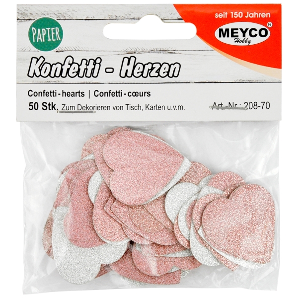 Konfetti,Herzen,Glitzer,Streuen,Hochzeit,Feier,rosa,silber,50