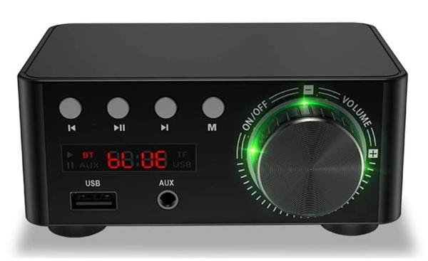 Adapterland - Mini Stereo-Verstärker 2x 50 W - AUX, Bluetooth 5.0, USB, TF