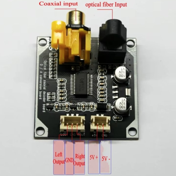 DAC,Modul,Platine,24,Bit,32,192,kHz,Selbstbau,Toslink,Koax,RSA,Cinch