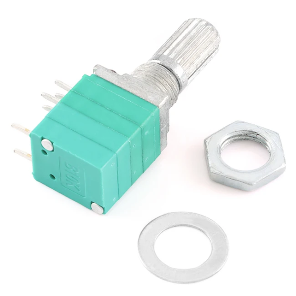 Potentiometer,Poti,Schalter,stereo,20,k,Ohm,linear,klein,Steckachse,6,mm