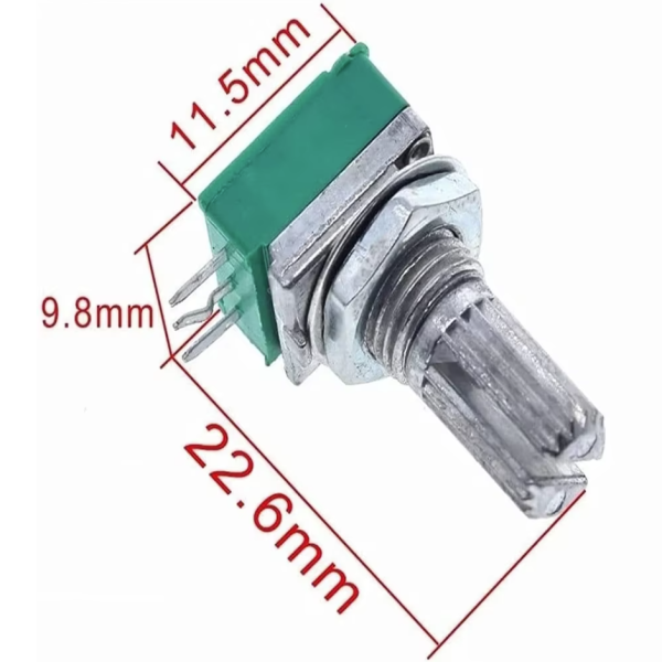 Potentiometer,Poti,5,k,Ohm,linear,klein,Steckachse,6,mm