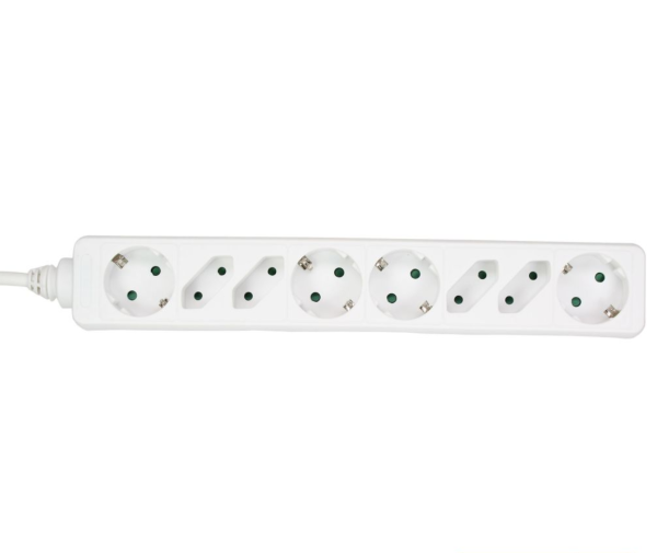 Steckdosenleiste 8-fach - 4x Schuko + 4x Euro