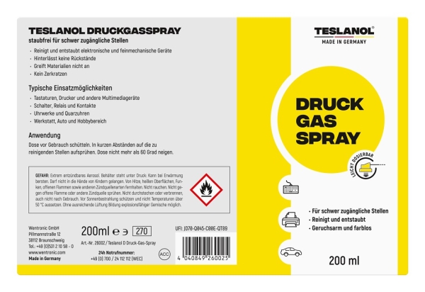 TESLANOL-Spray Etiketten-Entferner 200ml-Dose